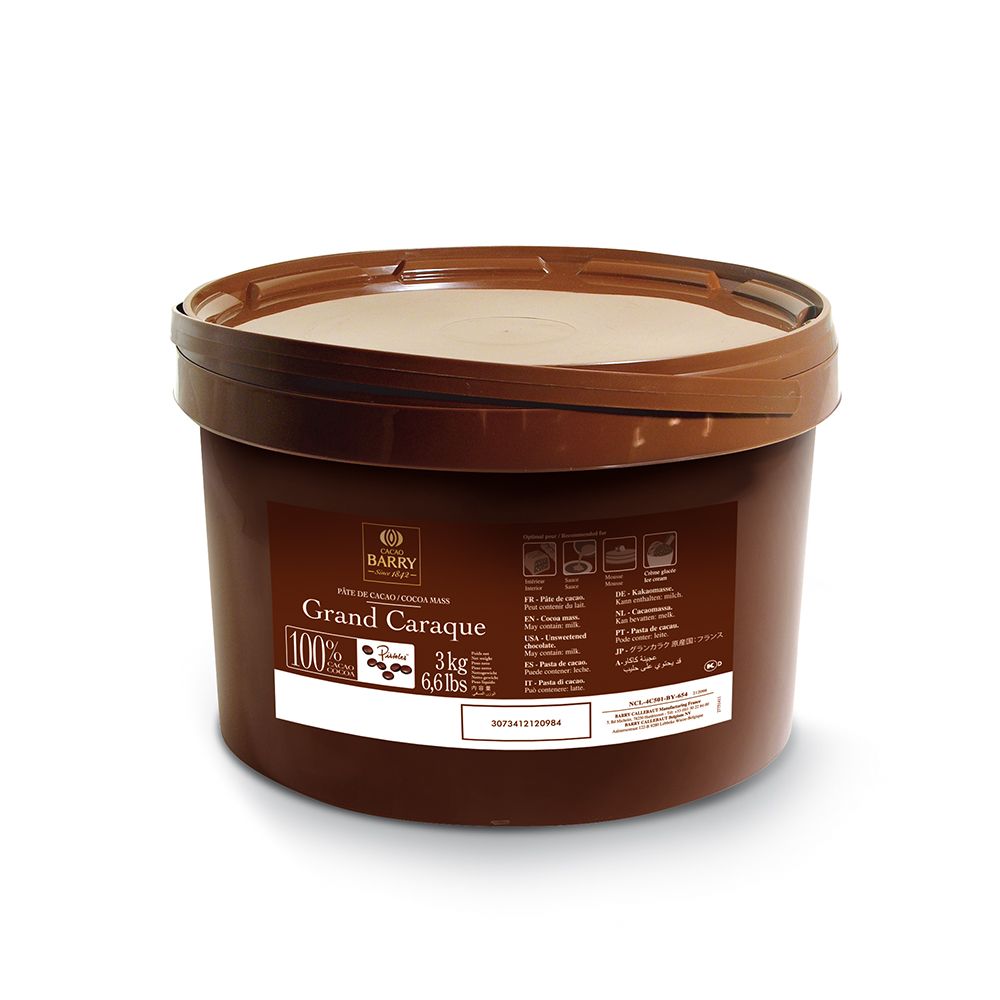 Chocolat Grand Caraque 100% cacao 3 kg    - Cacao Barry - Chocolat noir -  - La Guilde Culinaire