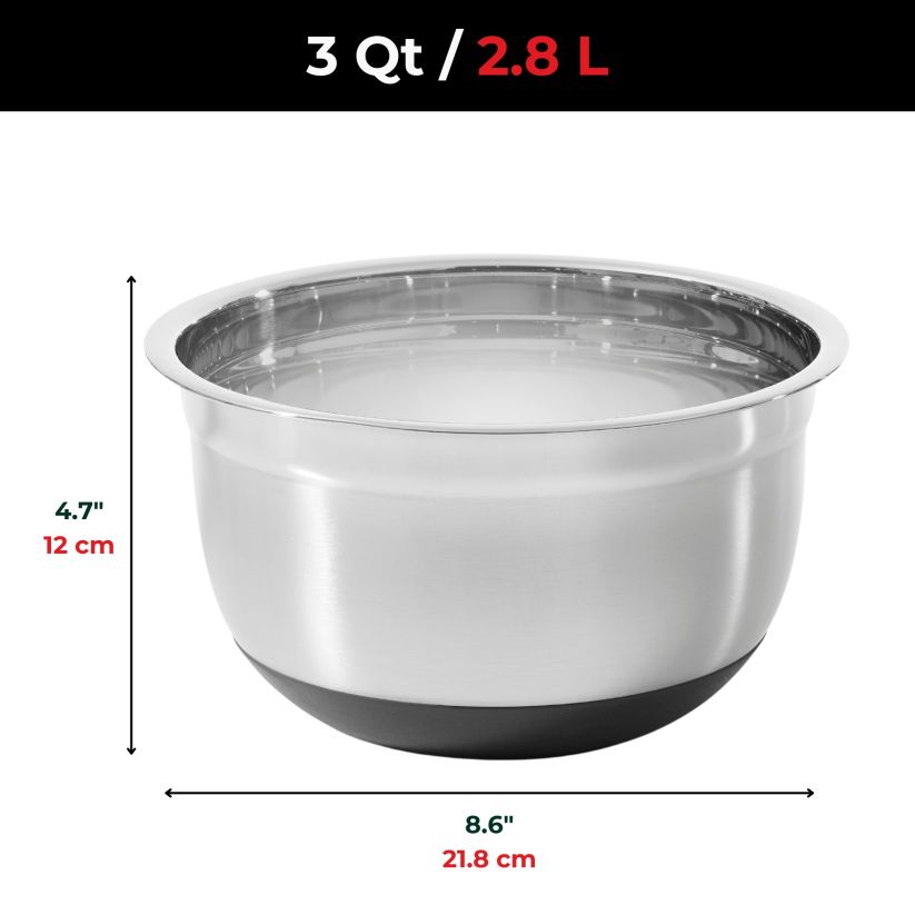 Bol à mélanger en inox avec base antidérapante