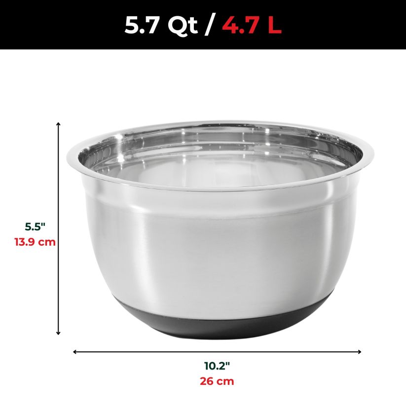 Bol à mélanger en inox avec base antidérapante