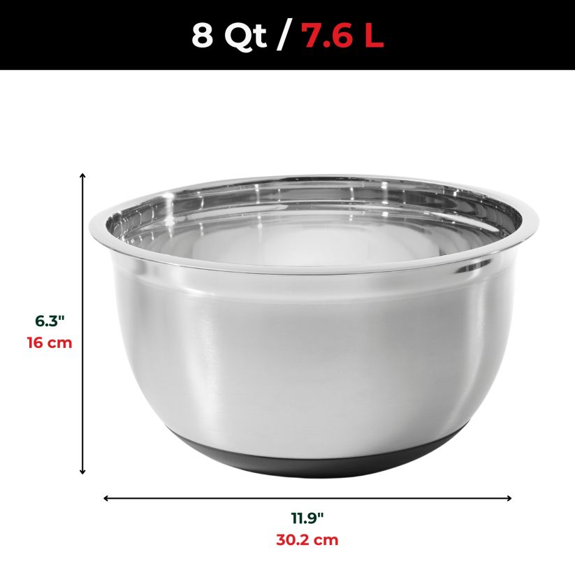 Bol à mélanger en inox avec base antidérapante