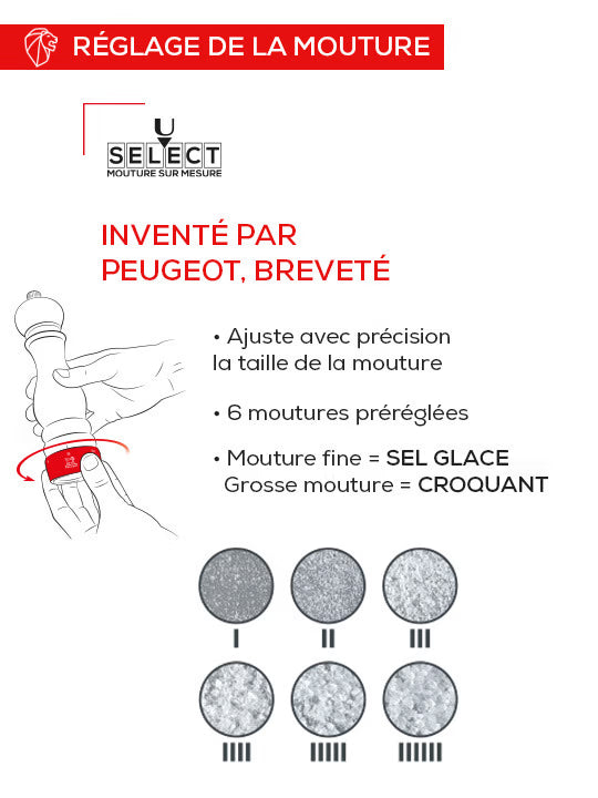 Manual Salt Mill in Wood With Crank Handle, u'Select, Natural, 18cm