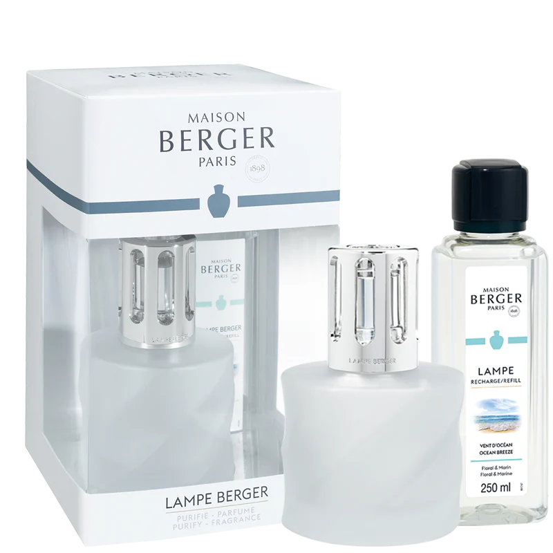 Coffret Lampe Berger Spirale givrée + Vent d'Océan - 250ml (8,5 oz)    - Maison Berger Paris - Parfums d'ambiance - 