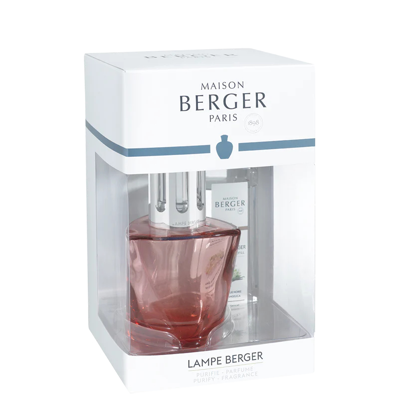 Coffret Lampe Berger Red Terra  + Angélique Noire - 250ml (8,5 oz)    - Maison Berger Paris - Parfums d'ambiance - 