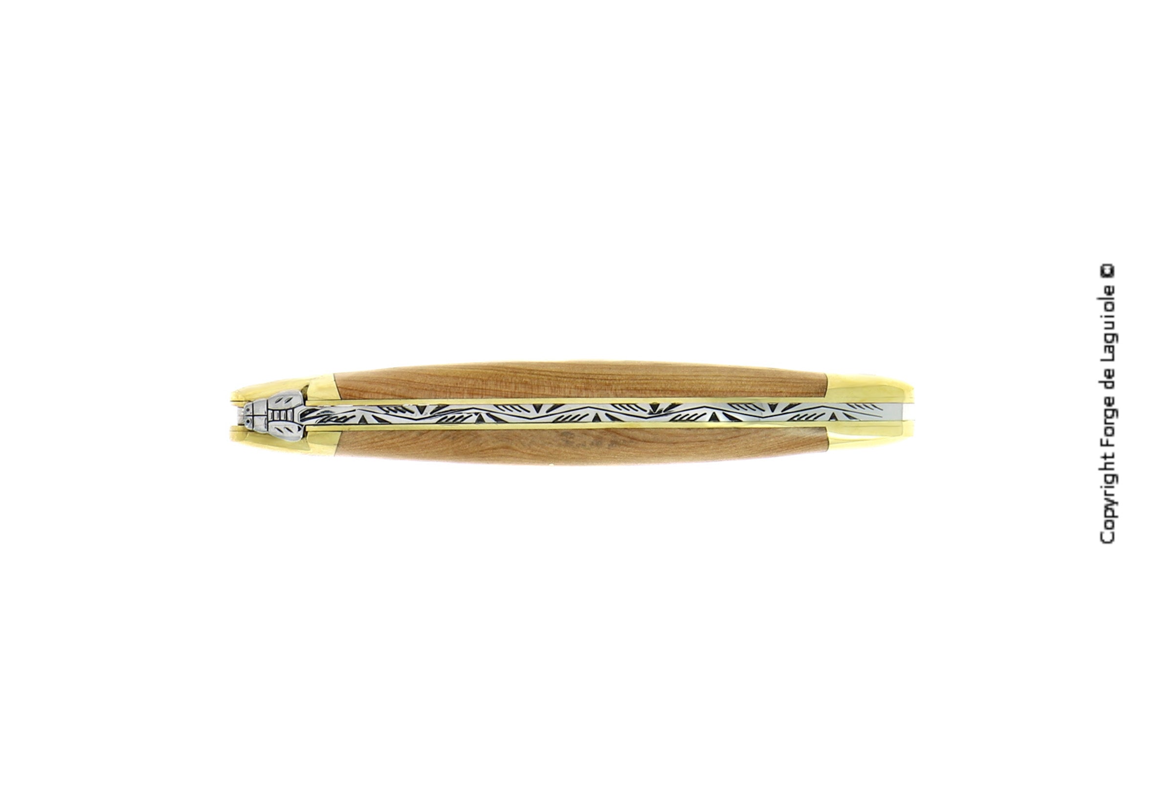 Couteau pliant 11 cm, mitre Laiton – Laguiole - Laguiole - Couteau de poche - - La Guilde Culinaire