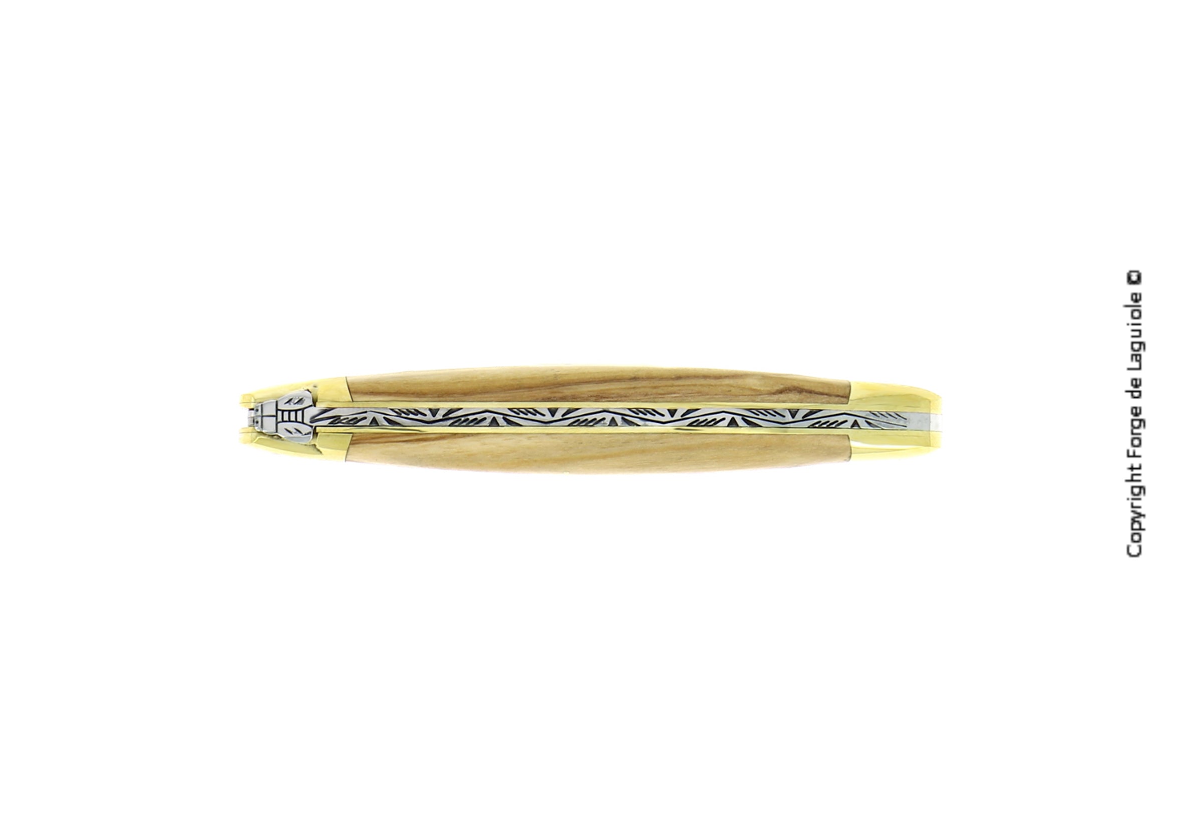 Couteau pliant 11 cm, mitre Laiton – Laguiole - Laguiole - Couteau de poche - - La Guilde Culinaire