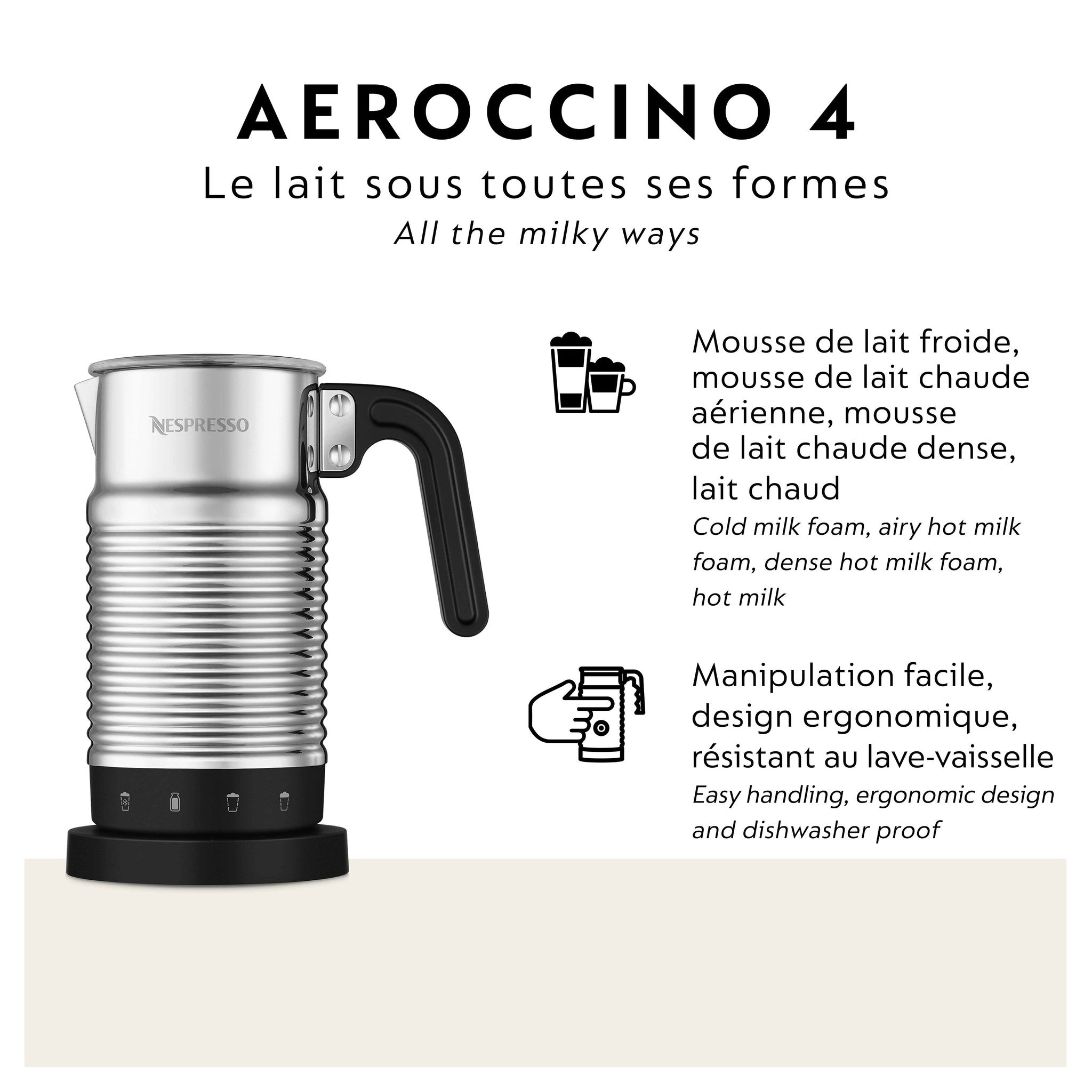Nespresso Aeroccino 3 - Préparation Rapide de Mousse de Lait.