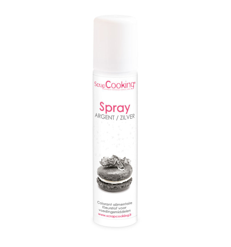 Spray colorant en bombe ARGENT    - Scrapcooking - Colorant alimentaire - 