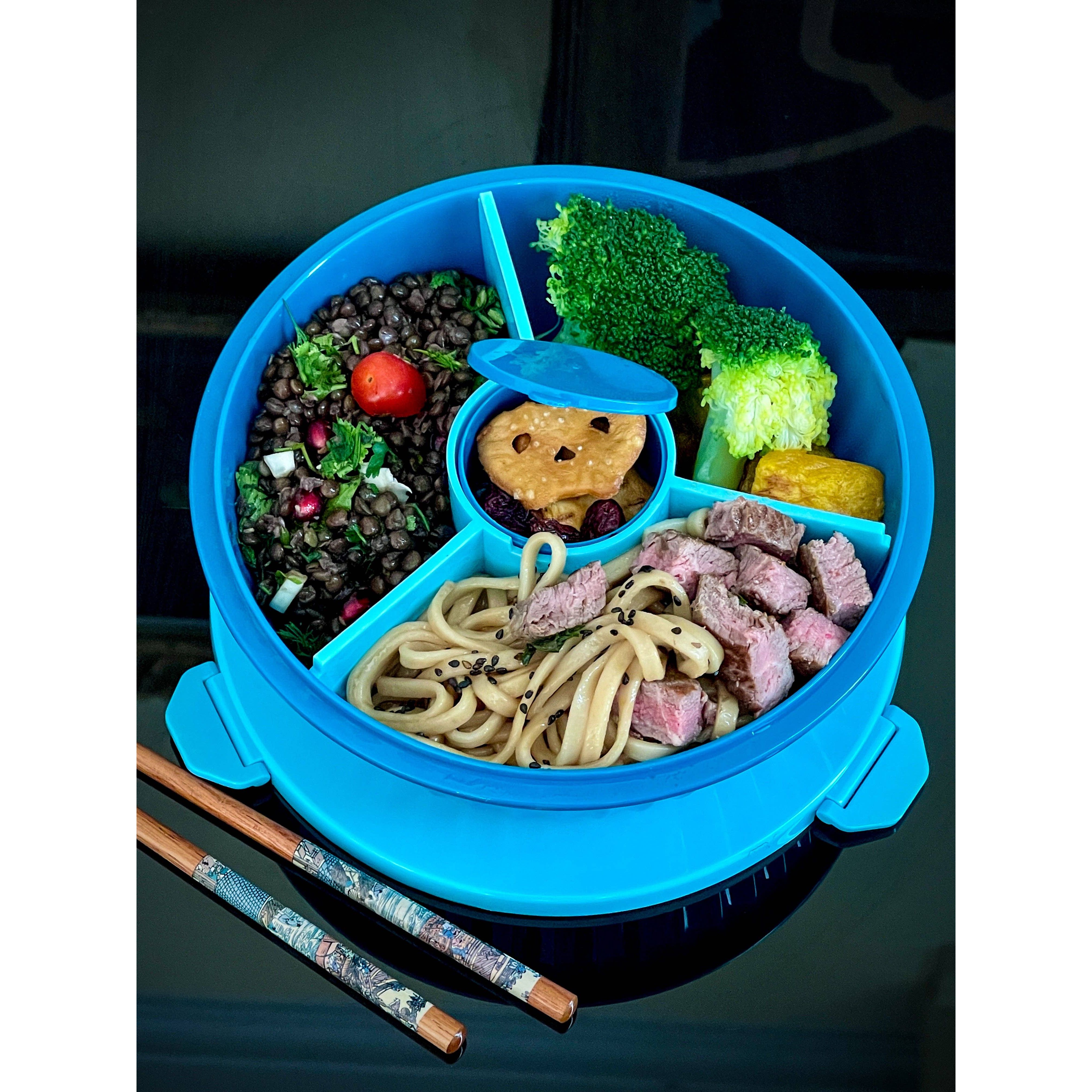 Yumbox Bol Poke avec séparateur 3 parties - Bleu lagon - Yumbox - Boîte à repas - - La Guilde Culinaire