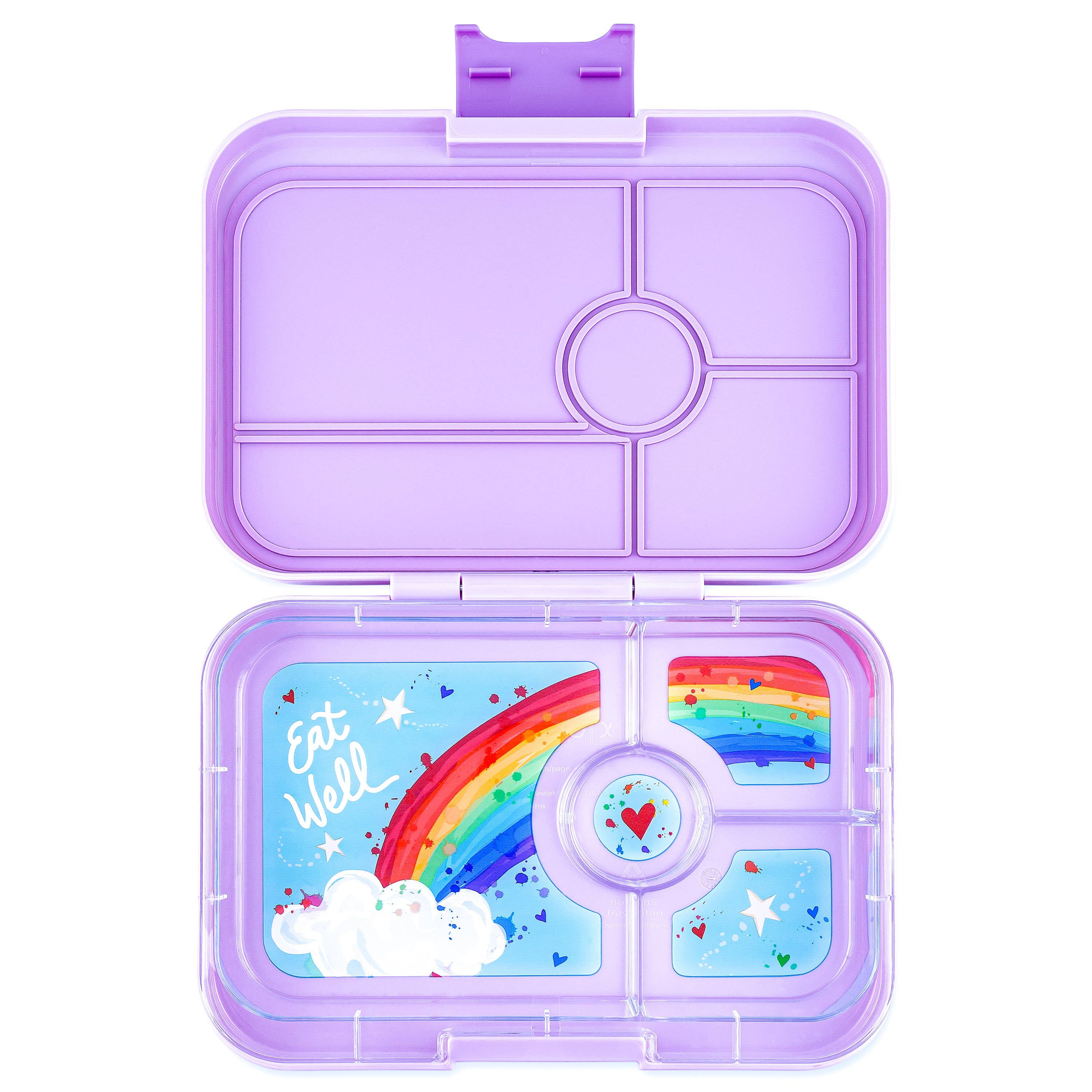 Yumbox Tapas - Boîte Bento étanche avec plateaux à 4 ou 5 compartiments Seville Purple 4C with Rainbow Tray - Yumbox - Boîte à repas - SPIII202303R - La Guilde Culinaire