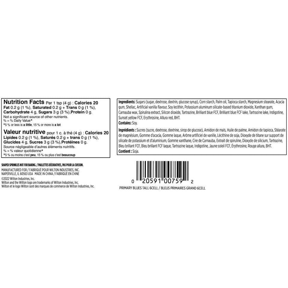 Décors sucrés - Thème couleur Bleu - Wilton - Décors sucrés - - La Guilde Culinaire