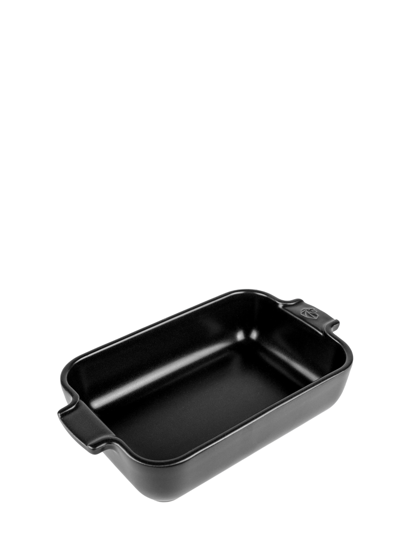 APPOLIA - Plat four en céramique rectangle Noir Satin 22 cm    - Peugeot - Plat pour four - 