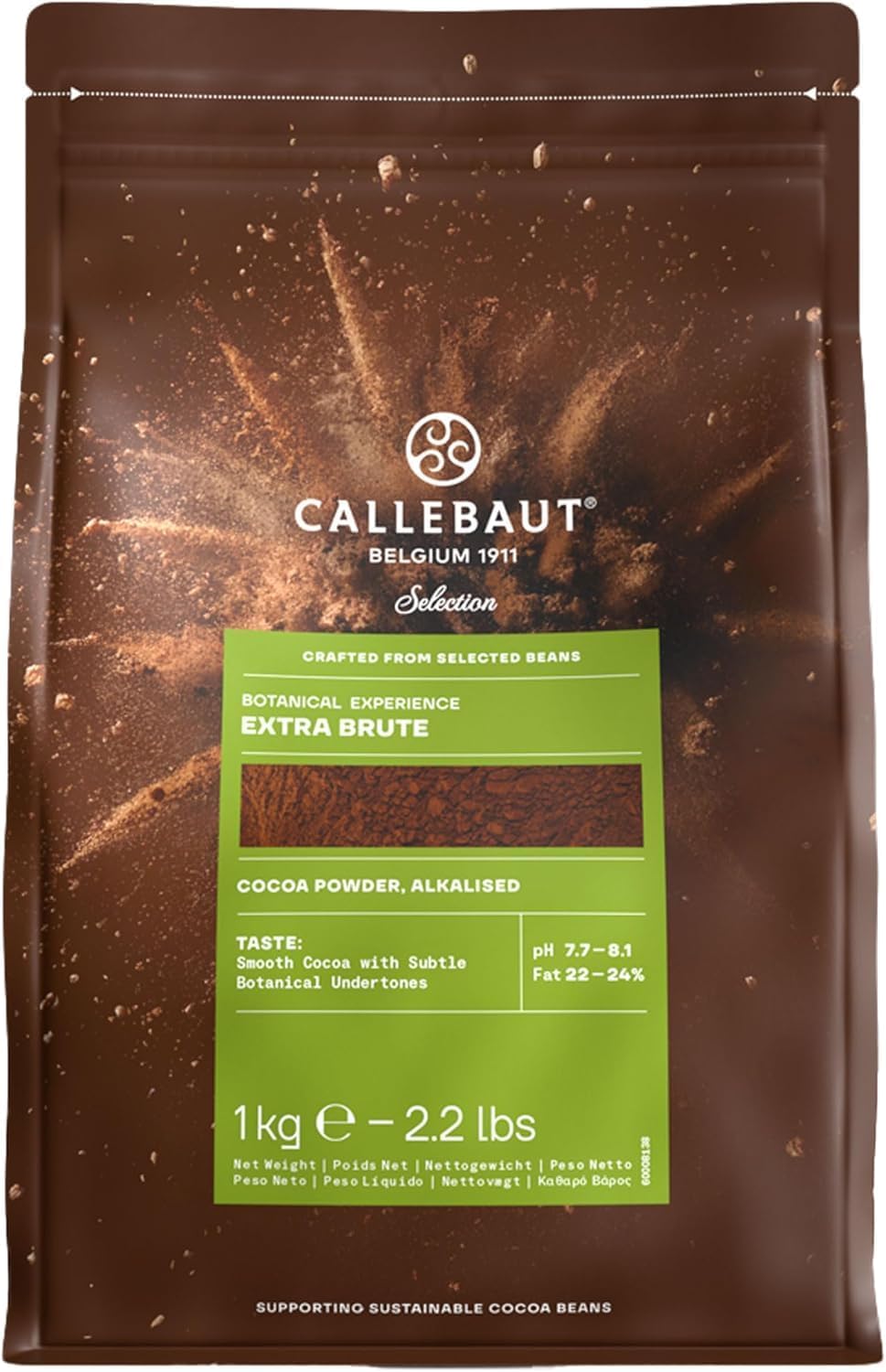 Poudre de cacao Extra Brute 1kg - 100% cacao - Callebaut - Poudre de cacao - - La Guilde Culinaire