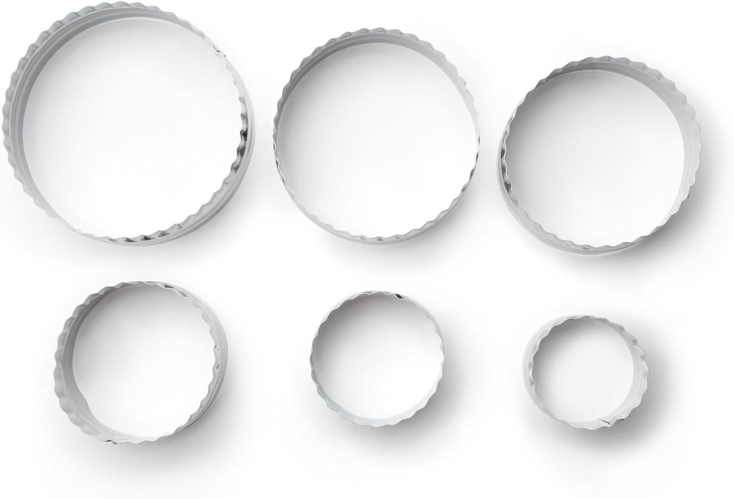 Set d'emporte-pièces ronds unis et froissés double face, 6 pcs - Fox Run - Emporte-pièce - - La Guilde Culinaire