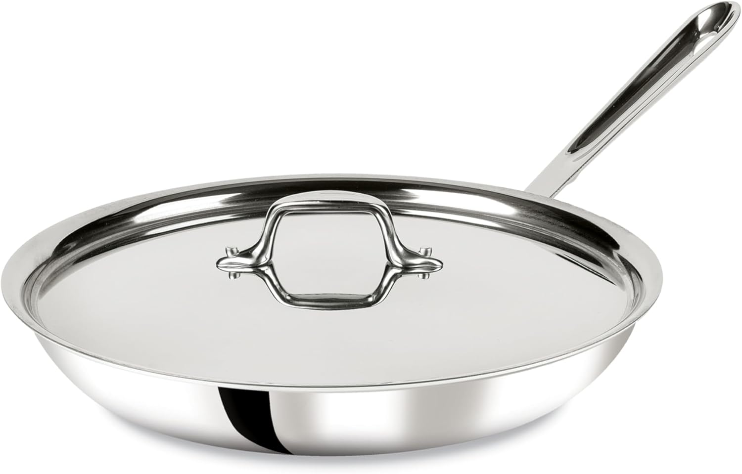 Poêle à frire en acier inoxydable D3 avec couvercle 30.4 cm / 12 po - All-Clad - Poêle à frire - 41126 - 8701005165 - La Guilde Culinaire