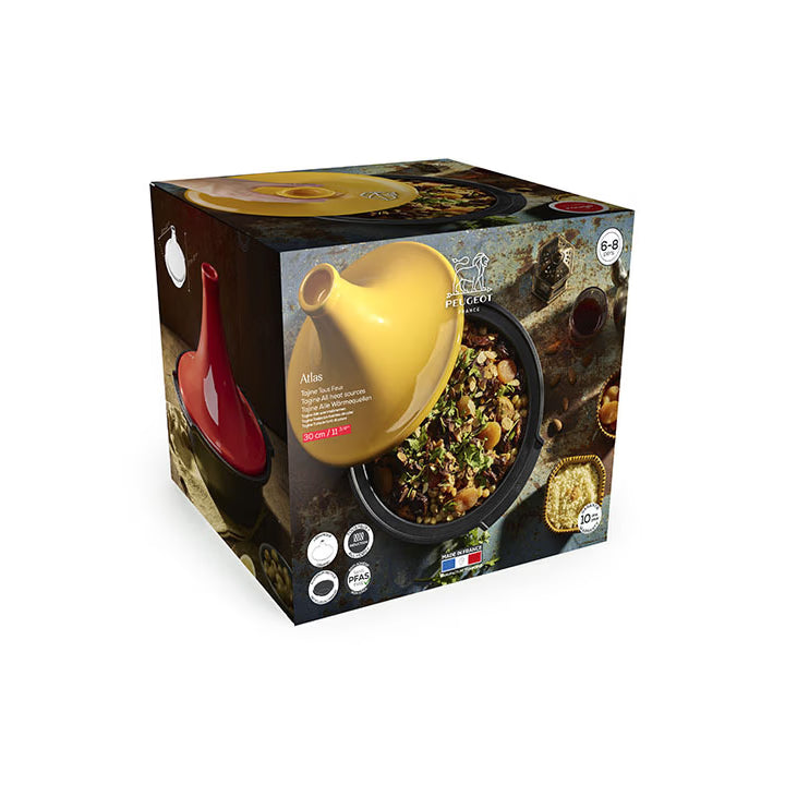 Atlas, Tajine Tous Feux, Noir Satin, 30 cm - Peugeot - Tajine - - La Guilde Culinaire