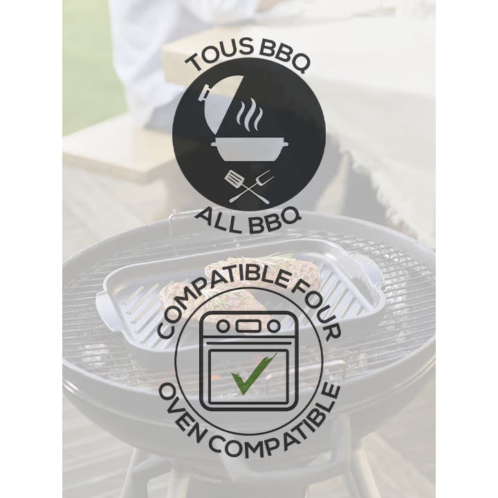 GRILL TO TABLE, Plancha Rectangulaire, 43 cm - Peugeot - Accessoire pour BBQ - - La Guilde Culinaire
