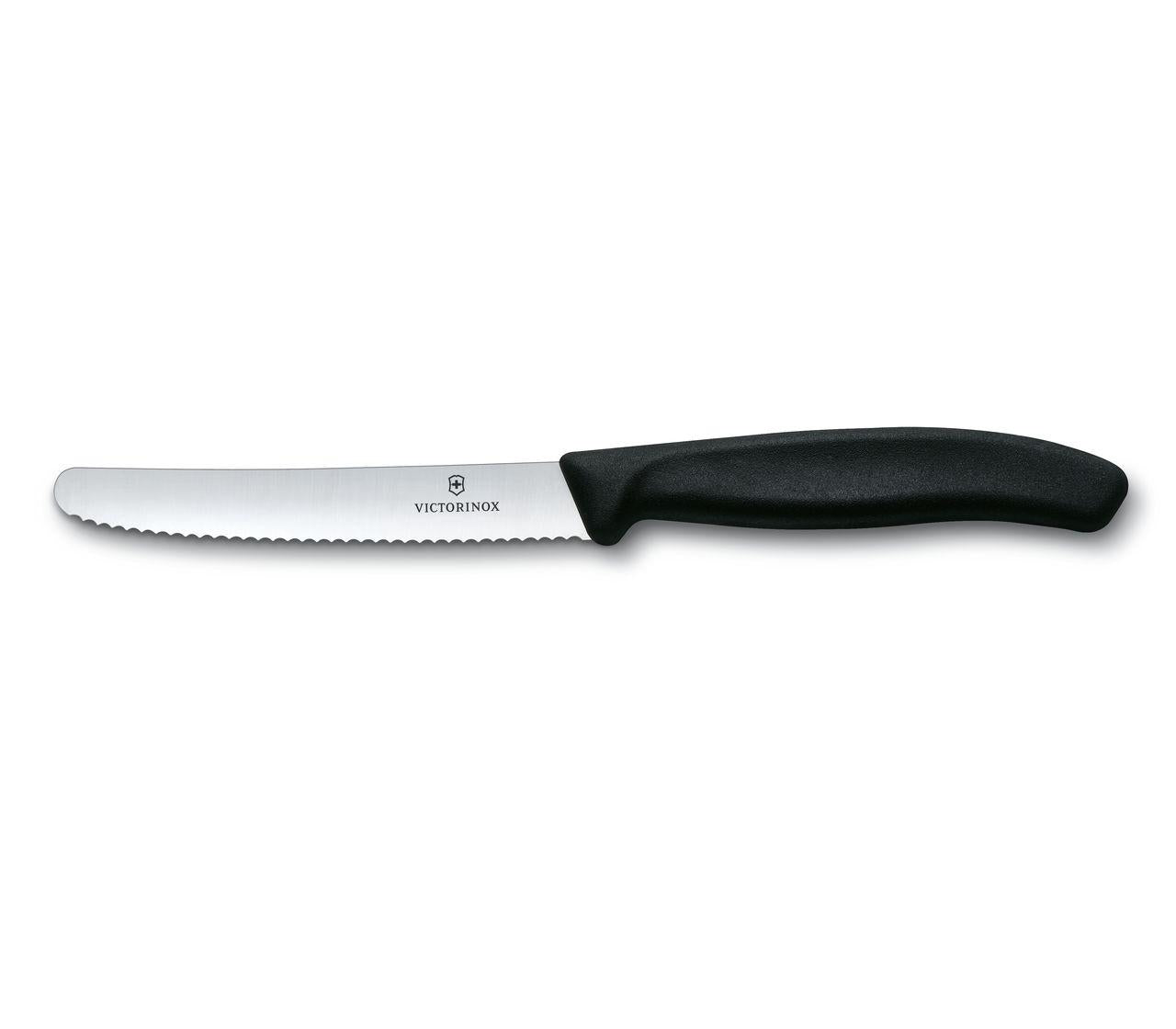 Swiss Classic Couteau à tomates et à table 11cm-4.25'' Noir   - Victorinox - Couteau d'office - 6.7833