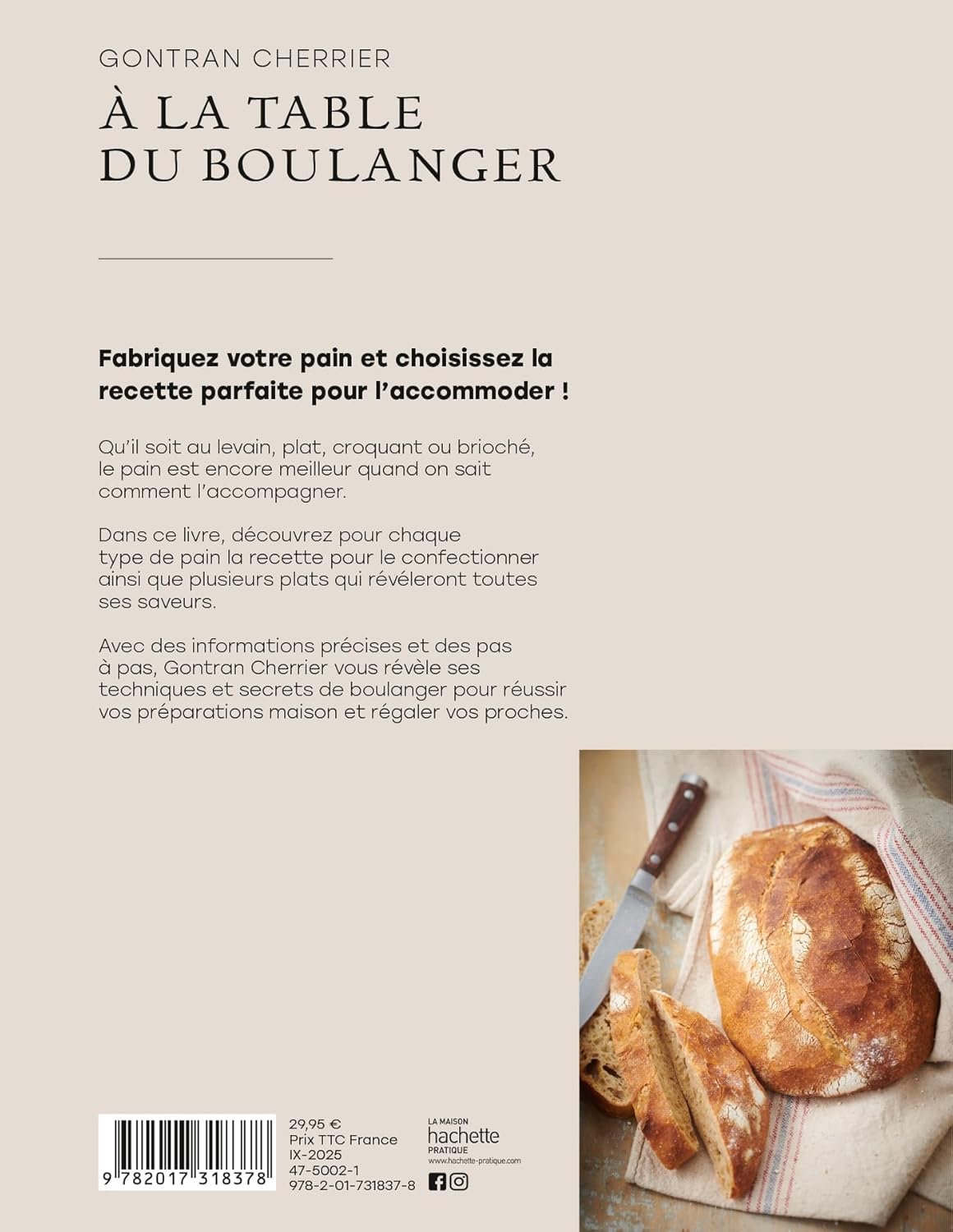 À la table du boulanger - Hachette Ed. - Livre de cuisine - - La Guilde Culinaire