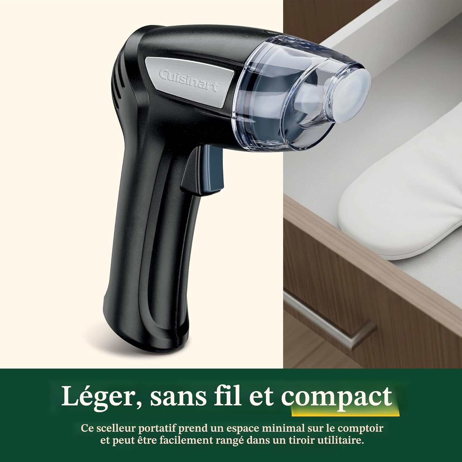 Pistolet scelleur sous vide sans fil rechargeable - Cuisinart - Emballeuse sous-vide - - La Guilde Culinaire