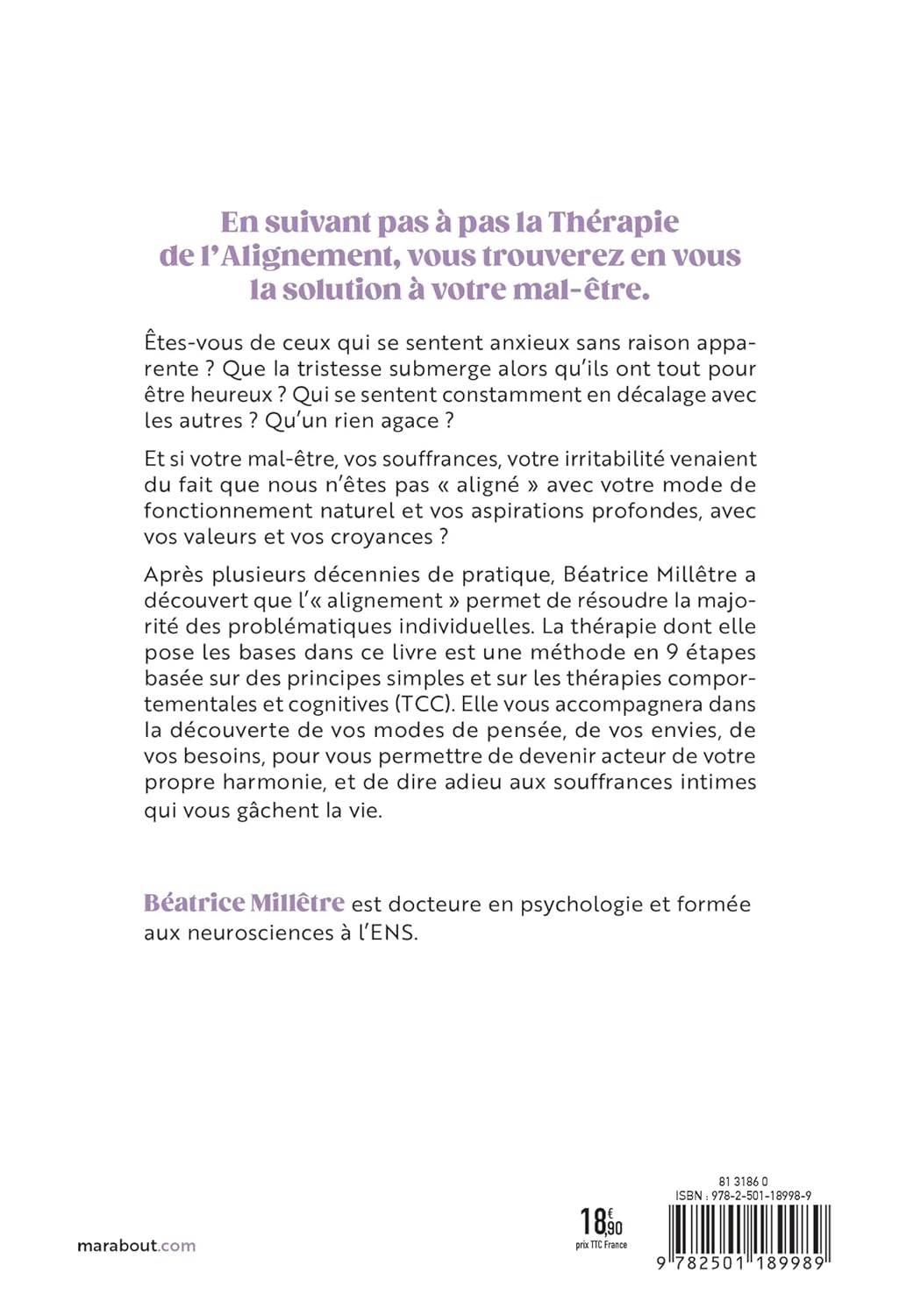 La thérapie de l'alignement - Marabout - Livre de bien-être - - La Guilde Culinaire