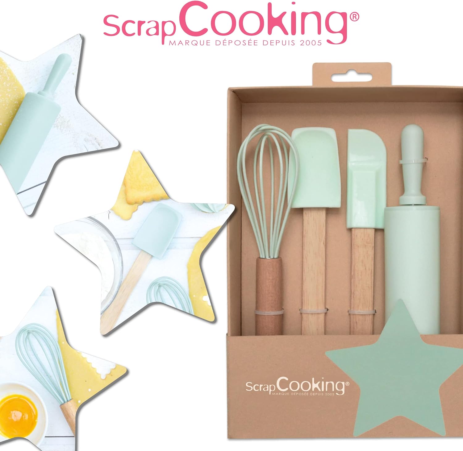 Coffret 4 ustensiles pâtisserie enfants - Scrapcooking - Ensemble d'ustensiles à pâtisserie - - La Guilde Culinaire