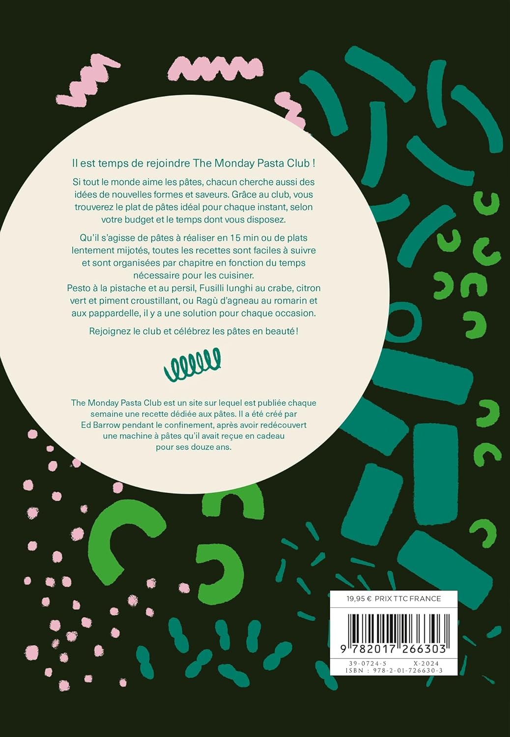 The monday pasta club - Hachette Ed. - Livre de cuisine - - La Guilde Culinaire