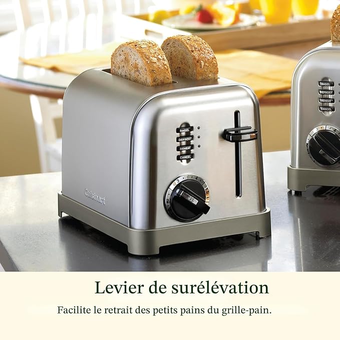 Grille-pain compact à 2 tranches en Métal