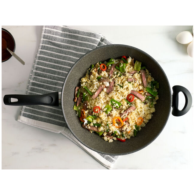 Wok antiadésif en granitium avec couvercle de 32 cm