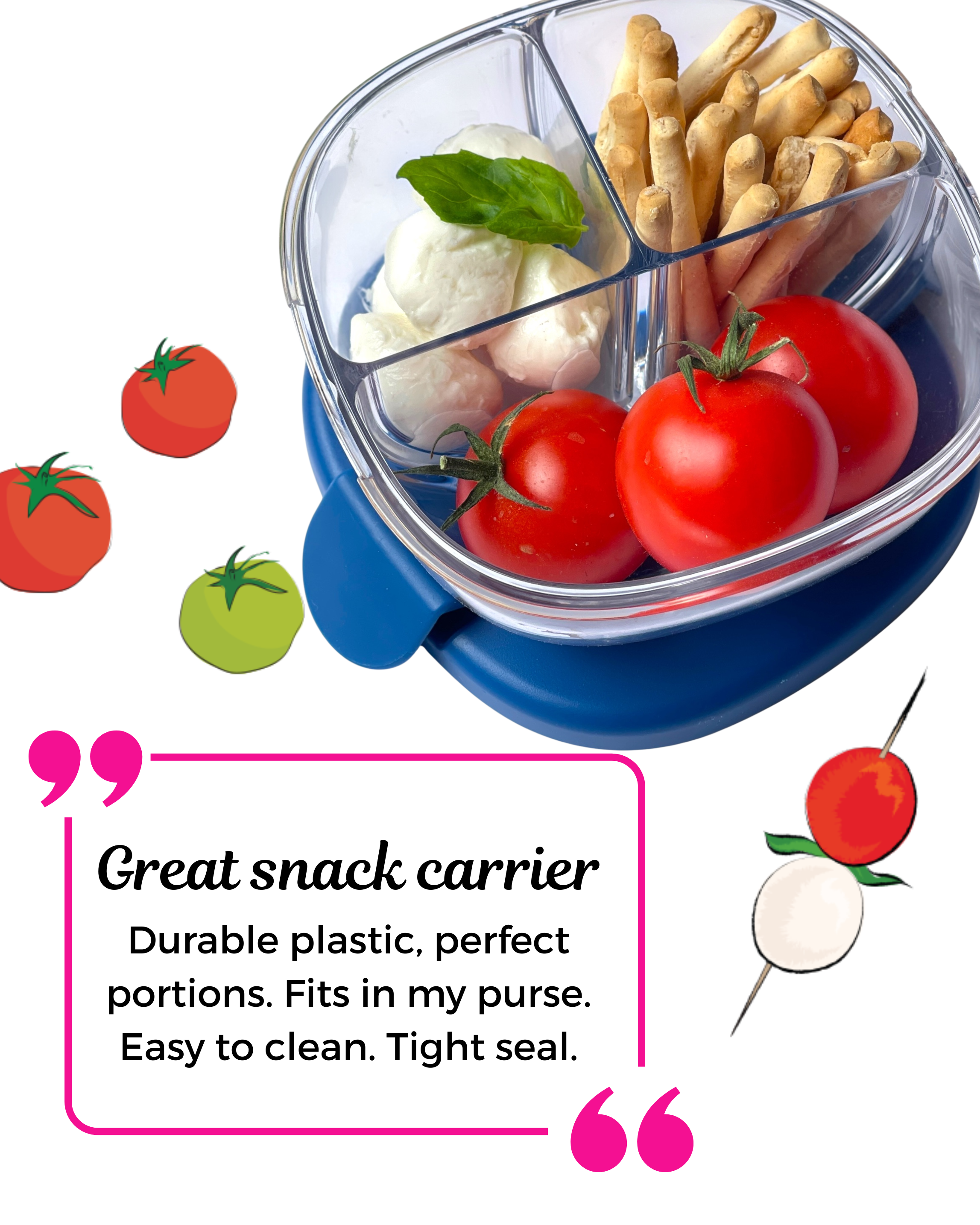 Bol à collations compact et étanche à 3 compartiments - Yumbox - Boîte à repas - - La Guilde Culinaire