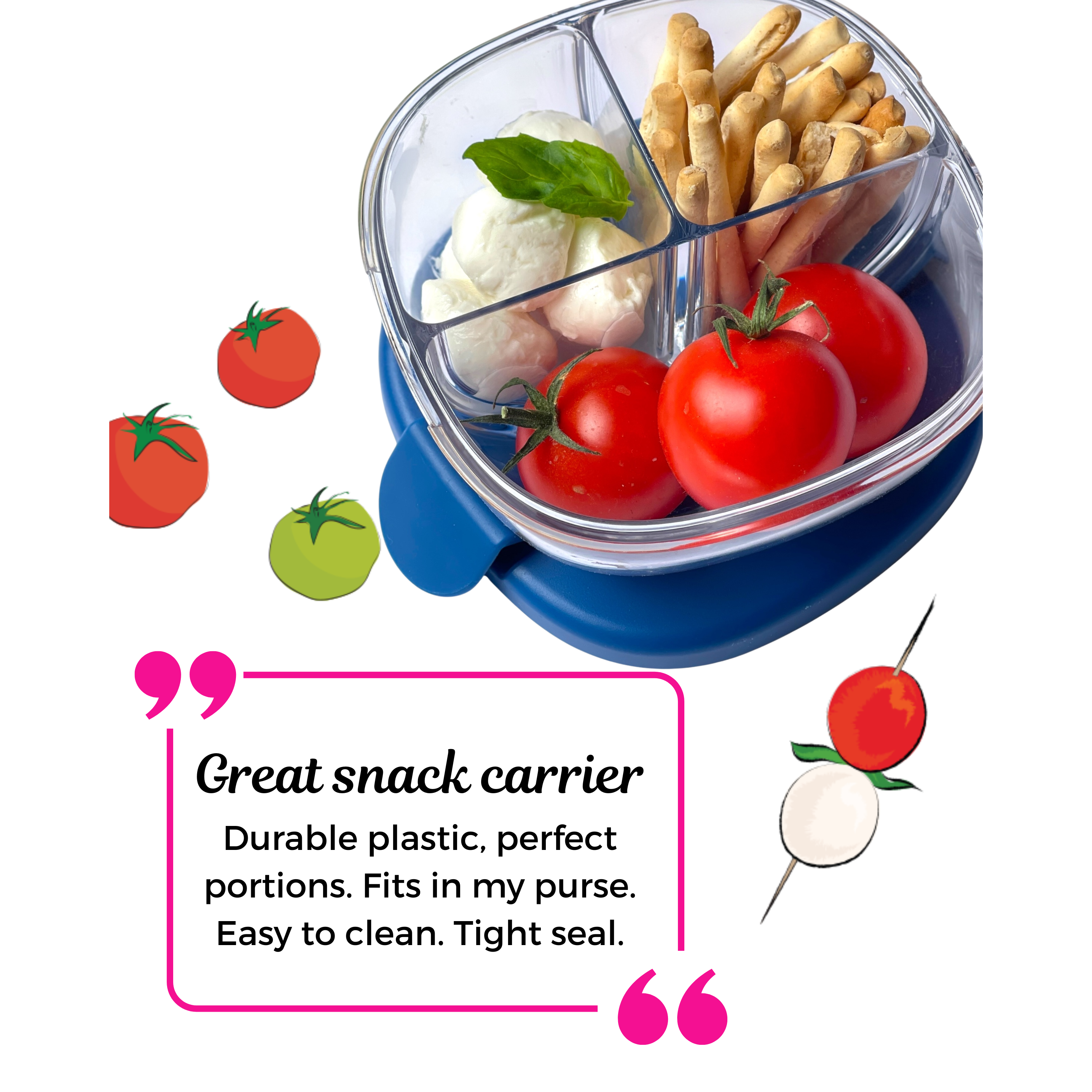 Bol à collations compact et étanche à 3 compartiments - Yumbox - Boîte à repas - - La Guilde Culinaire