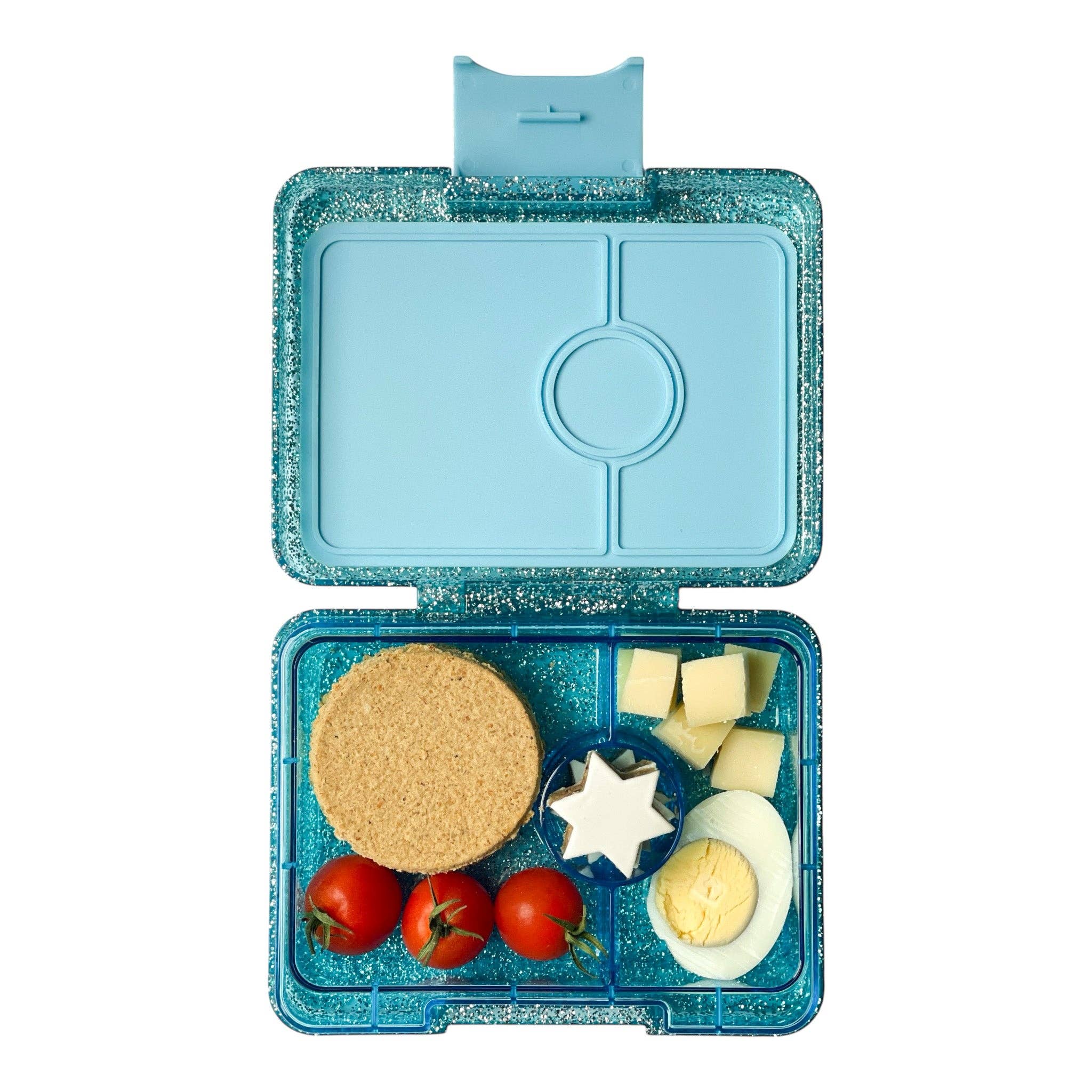 Yumbox Snack - Boîte à Lunch Bento de Petite Taille Glitter Twinkle Teal Blue - Yumbox - Boîte à repas - TTSN202409 - La Guilde Culinaire