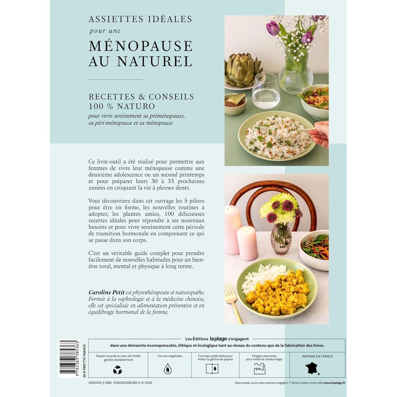 Assiettes idéales pour une ménopause au naturel - La Plage Ed. - Livre de cuisine - - La Guilde Culinaire