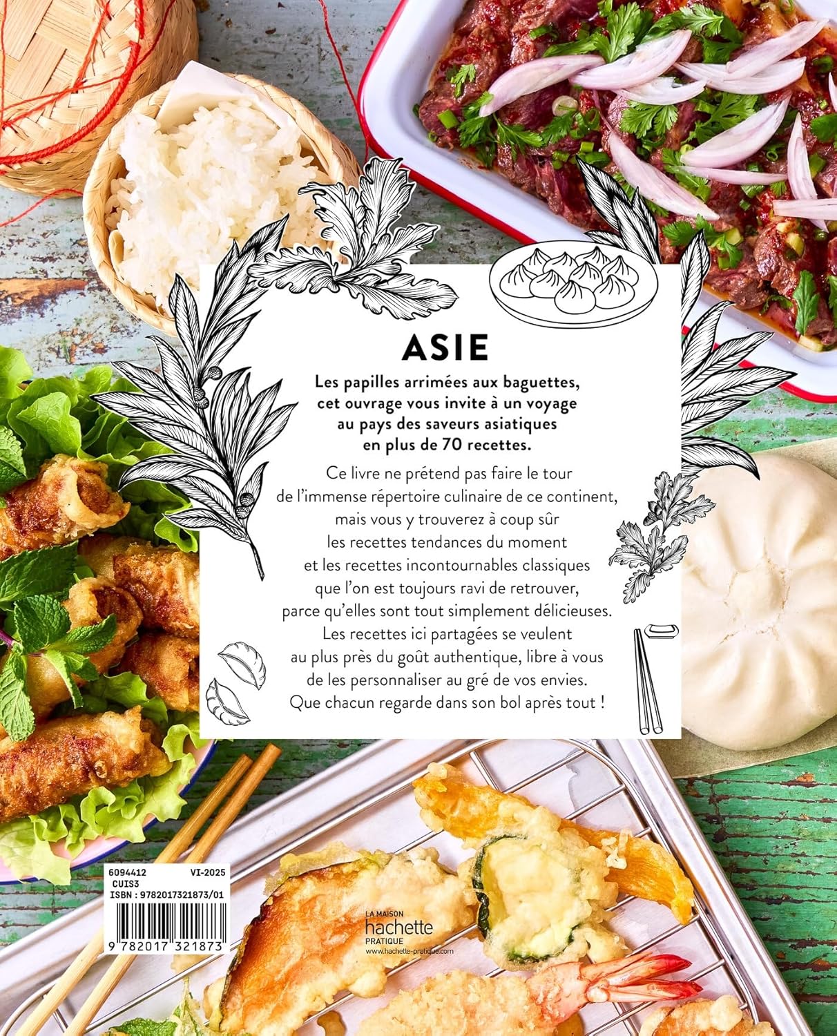 Asie : 70 recettes asiatiques pour toutes vos envies - Hachette Ed. - Livre de cuisine - - La Guilde Culinaire