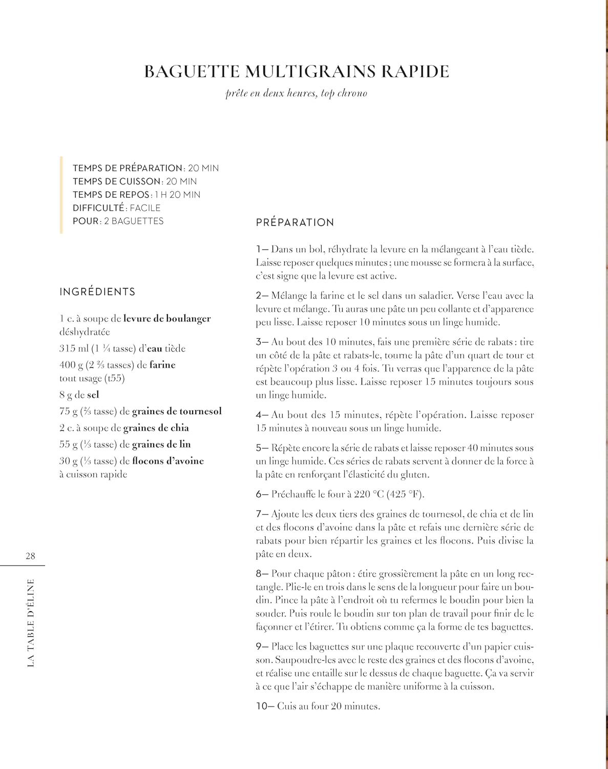 La table d'Éline - De L'Homme Ed. - Livre de cuisine - - La Guilde Culinaire