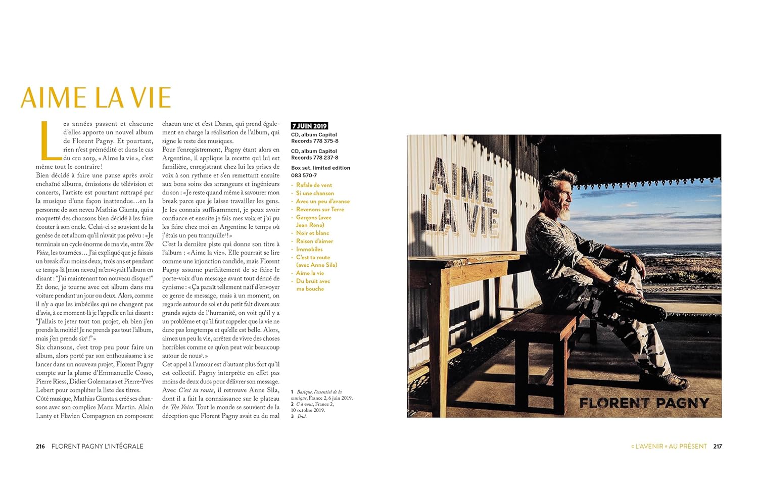 Florent Pagny - L'intégrale - EPA Ed. - Livre - - La Guilde Culinaire