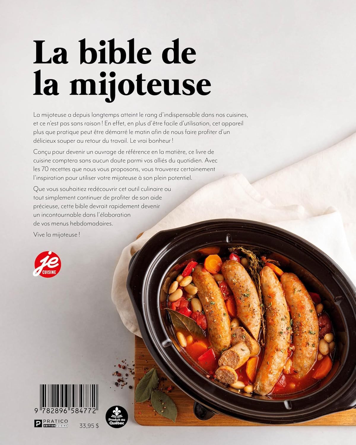 La bible de la mijoteuse - Pratico Ed. - Livre de cuisine - - La Guilde Culinaire