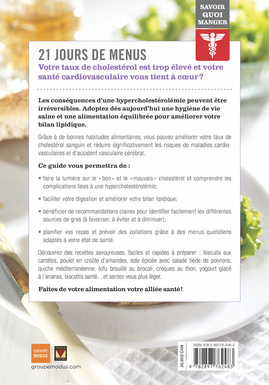 Savoir quoi manger - Cholestérol    - Modus Vivendi Ed. - Livre de cuisine - 