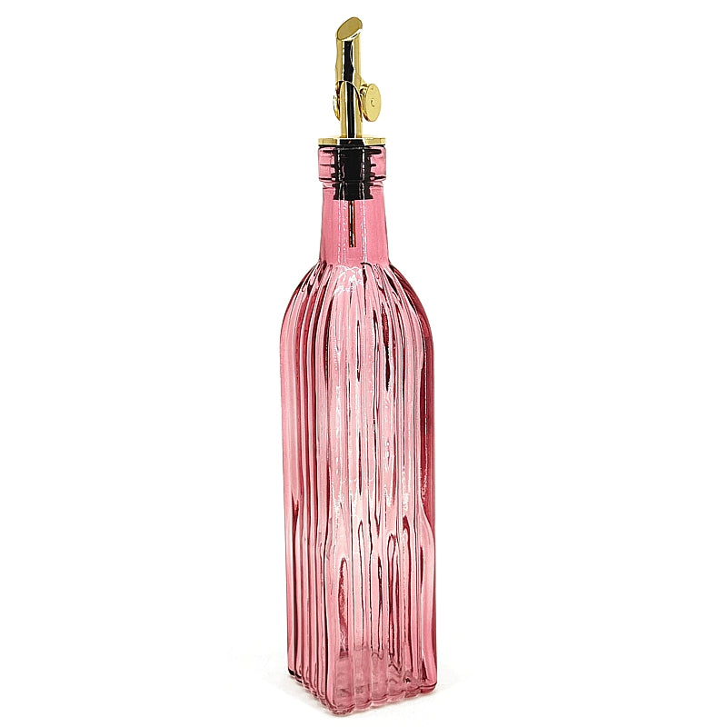 500ml Pink Glass Oil/Vinegar Bottle