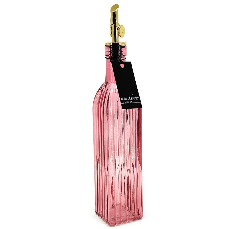 500ml Pink Glass Oil/Vinegar Bottle