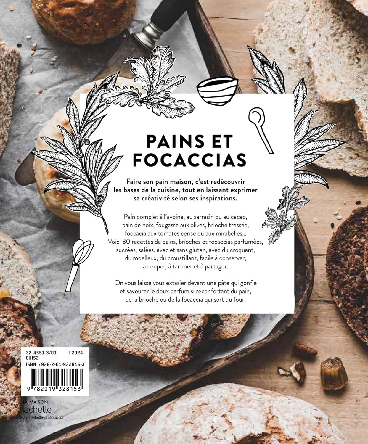 Pains et focaccias    - Hachette Ed. - Livre de boulangerie - 