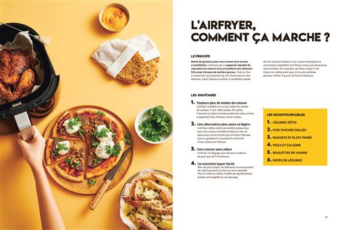Airfryer : La friteuse qui cuit tout tout tout - 190 recettes avec très peu d'huile    - Marabout - Livre de cuisine - 
