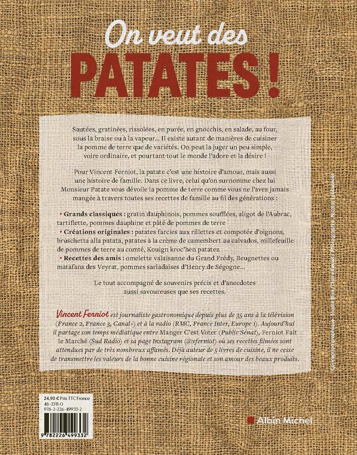 On veut des patates - Albin Michel Ed. - Livre de cuisine - - La Guilde Culinaire