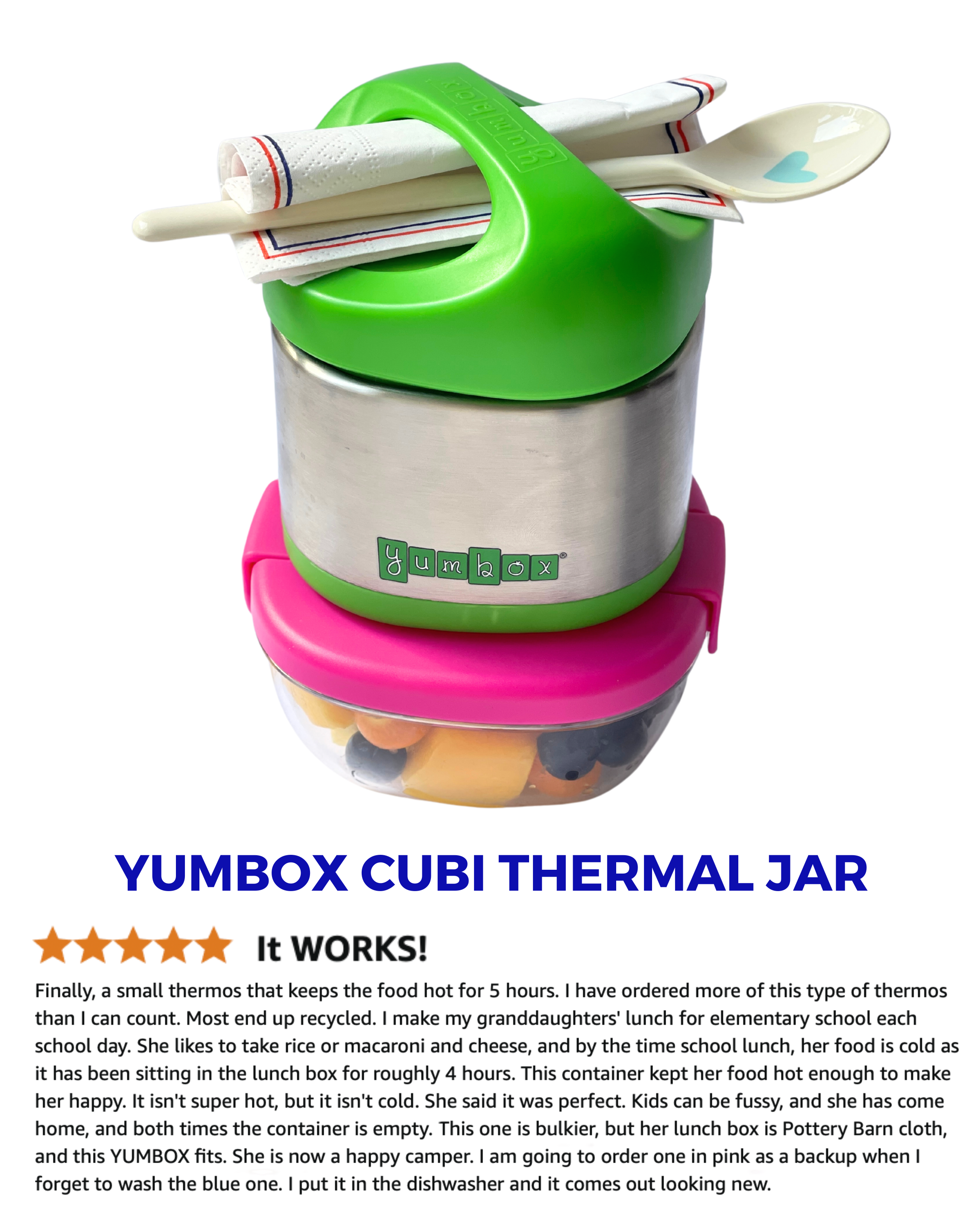 Yumbox Cubi Kids 10oz Bocal Thermique pour Nourriture Chaude et Froide - Yumbox - Boîte à repas - - La Guilde Culinaire