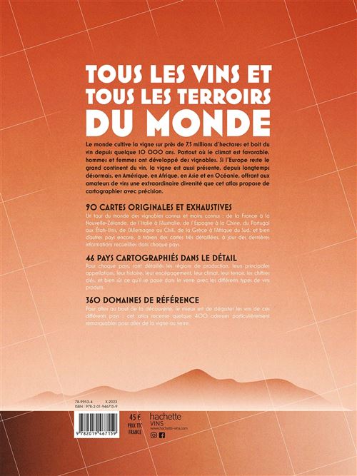 Atlas Hachette des vins du monde    - Hachette Ed. - Livre d'alcool et boisson - 