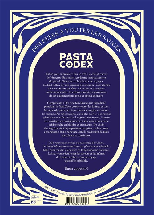 Pasta Codex    - Hachette Ed. - Livre de cuisine - 