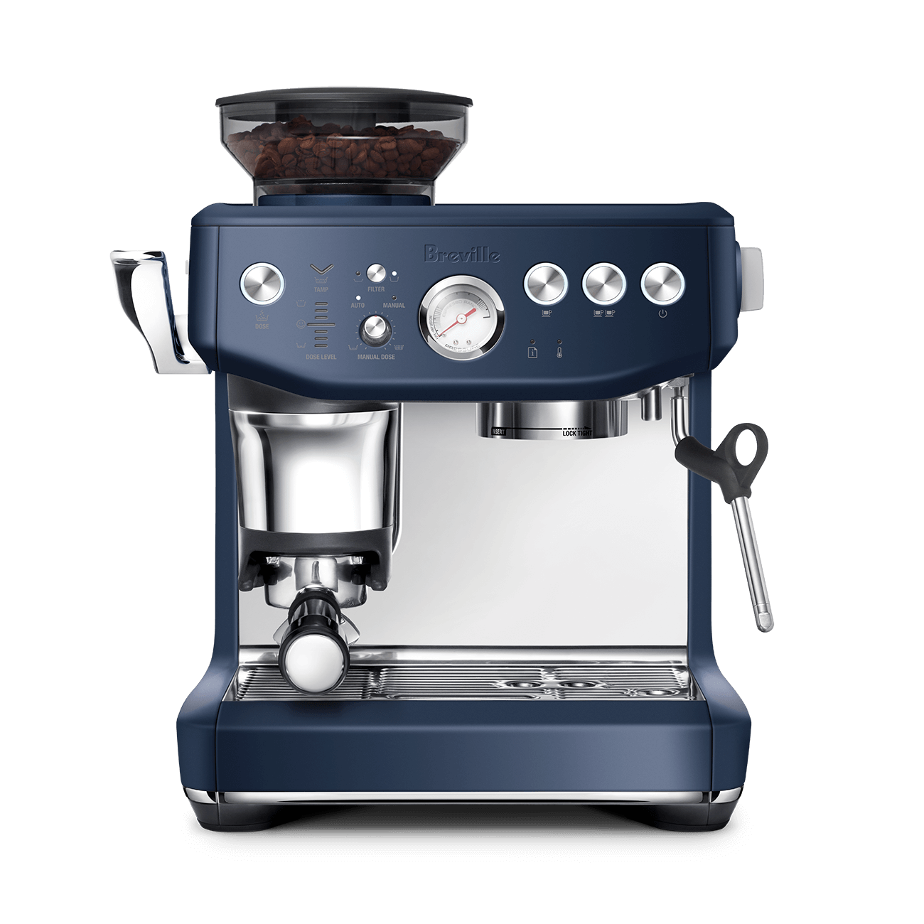 Machine à Café The Barista Express Impress Damas bleu   - Breville - Machine à espresso - BES876DBL1BNA1
