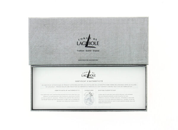 Coffret de 2 couteaux de table, mitre inox brillant, Pointe de corne – Laguiole - Laguiole - Couteau à steak - - La Guilde Culinaire