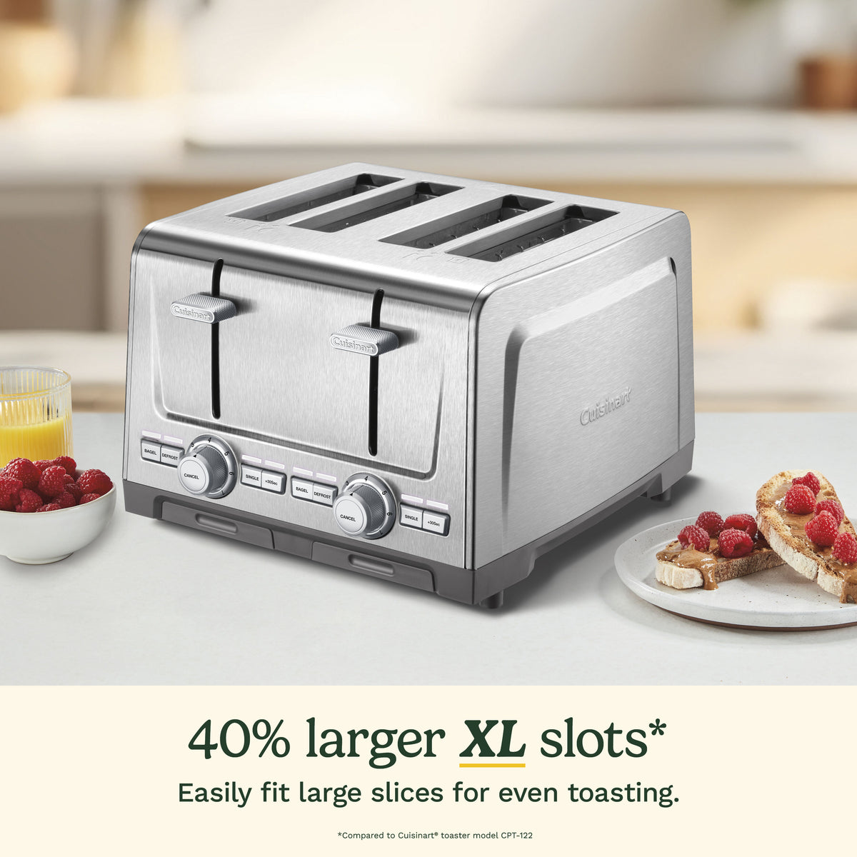 XL 4-Slice Stainless Steel Toaster