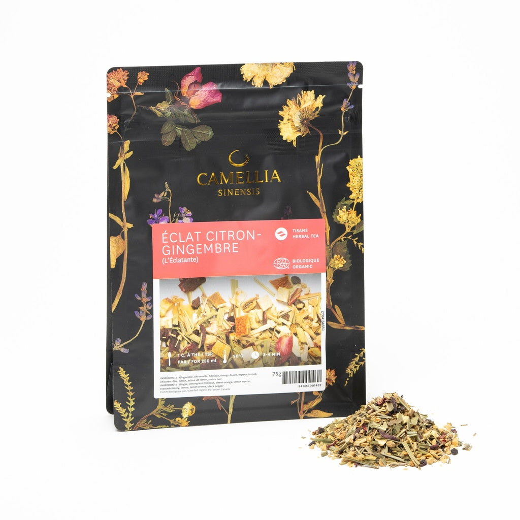 Éclat Citron-Gingembre (L'Éclatante) biologique (sac de 75g) - Camellia Sinensis - Thé et infusion - - La Guilde Culinaire