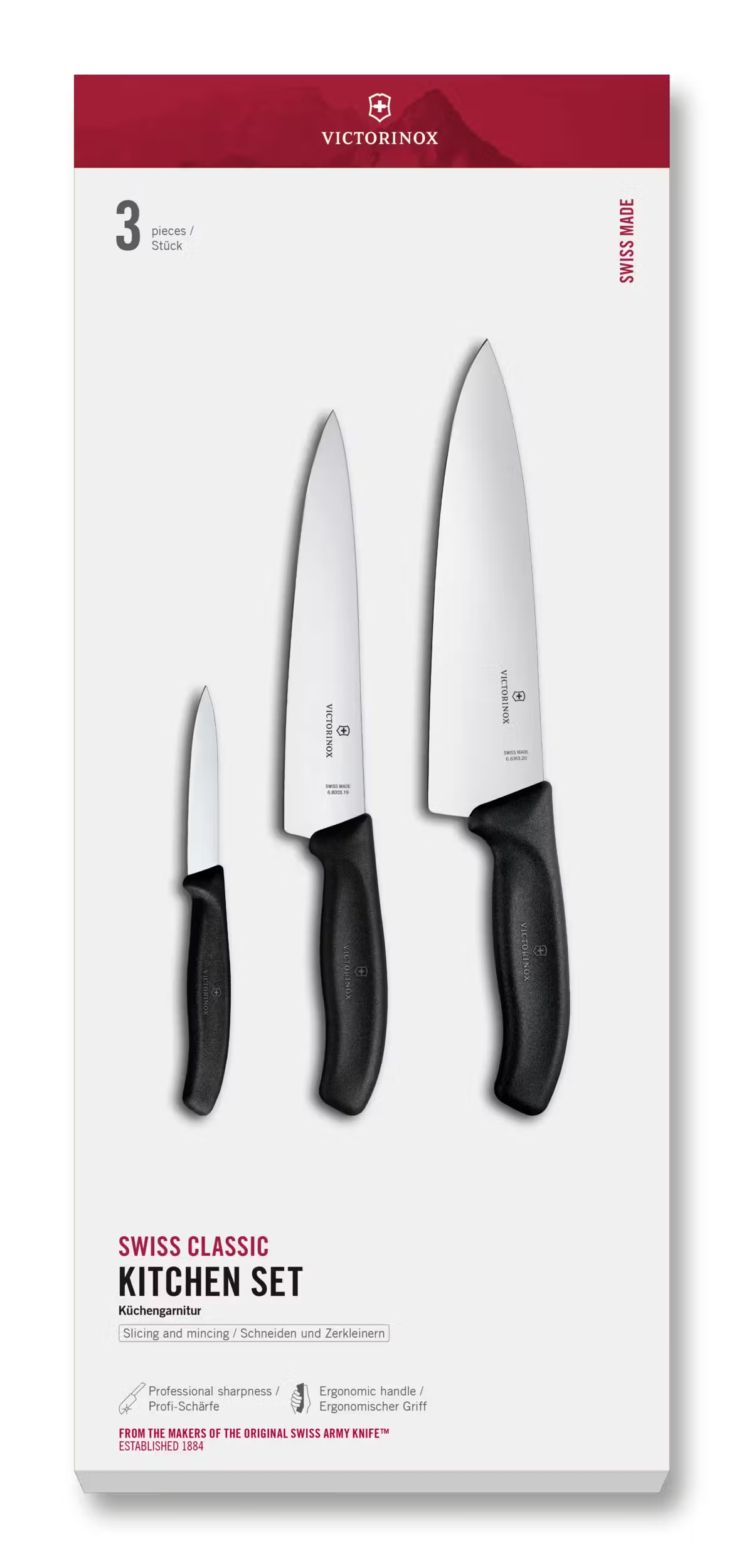 Set de couteaux de cuisine Swiss Classic, 3 pièces - Victorinox - Couteau - - La Guilde Culinaire